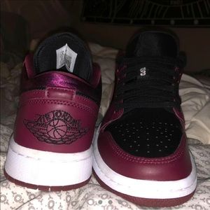 Burgundy and Black Air Jordan’s